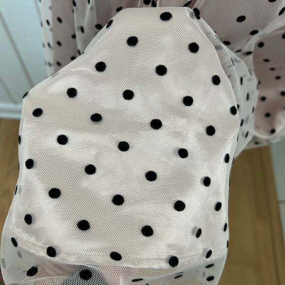 Anne Klein Midi Skirt Pleated Polka Dot Pink Coquette Balletcore Women Medium - Picture 2 of 7